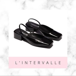 COPY - L’intervalle Nadar Black Leather Sling-backs